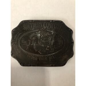 WOW Vintage Southern Comfort Liquor Tiffany's Large Old Brass Belt Buckle Rare